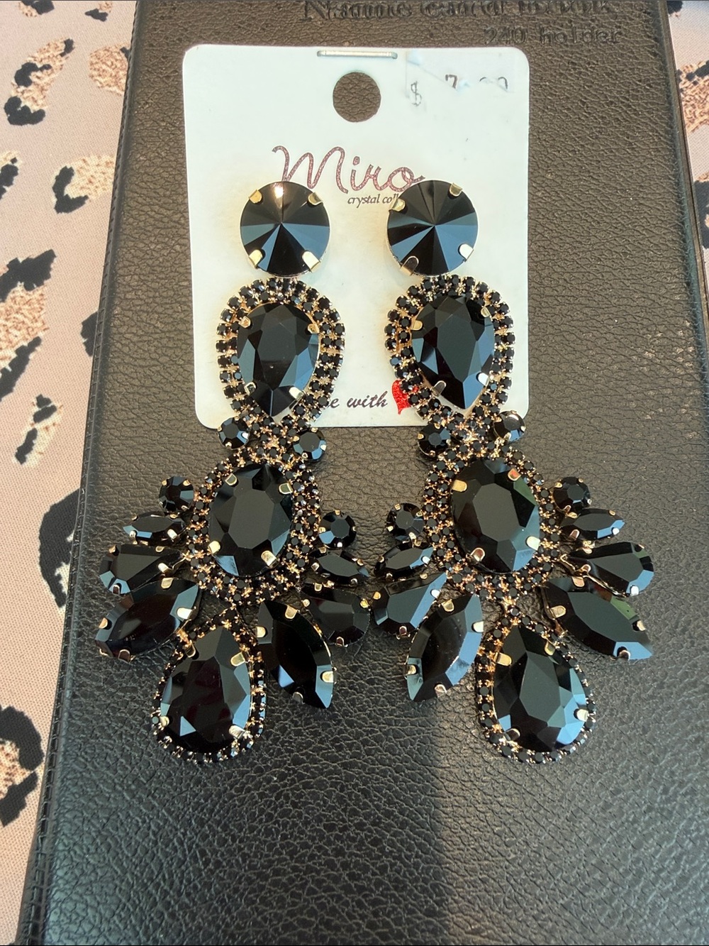 Black Crystal Drop Earrings